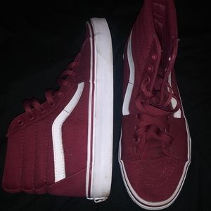 Burgundy High Top Vans